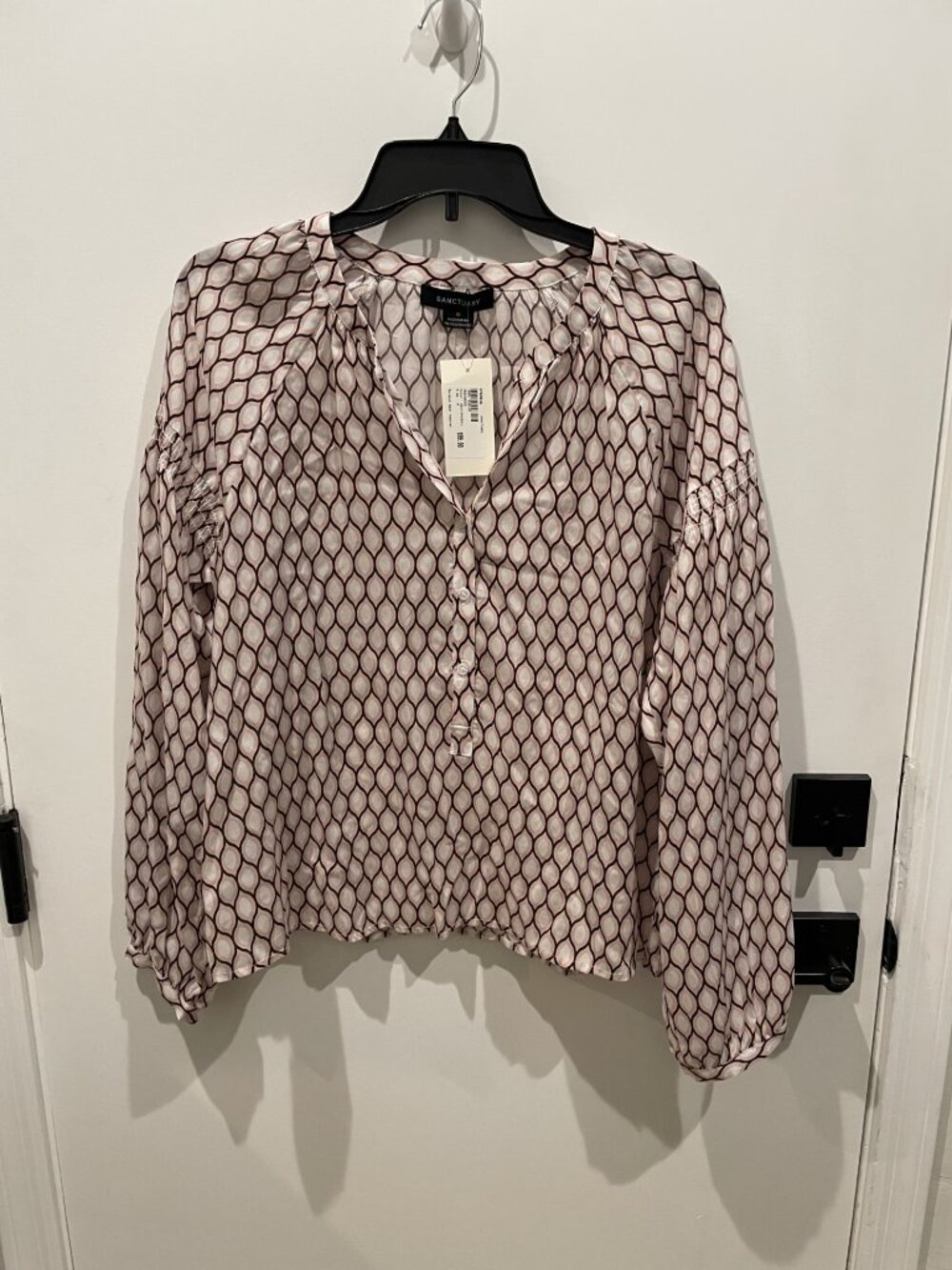 Sanctuary geometric split neck blouse - Size Medium - New w/Tags! Retail $99